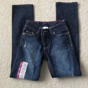 Levi’s Girls Slim Straight Jeans Distressed and Slightly Faded Sz 10